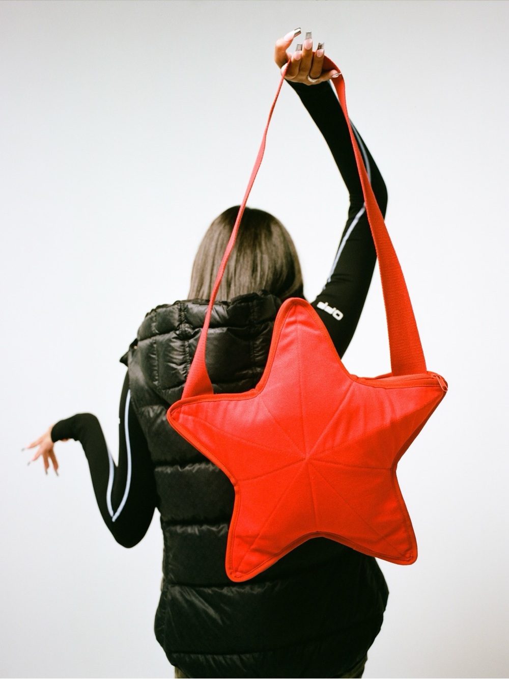 Red Star-Shaped Cross Body Shoulder Bag - Unisex